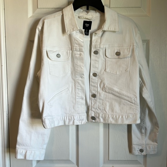 GAP Jackets & Blazers - NWT Gap White Denim jacket.  Size L.